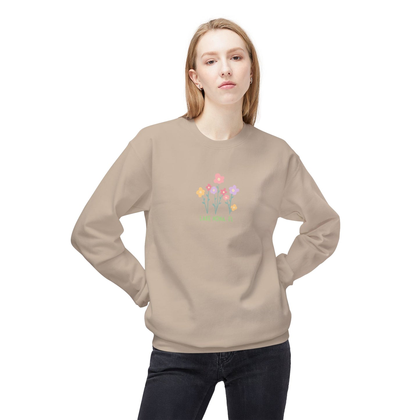 Nona Flowers - Unisex Midweight Softstyle Fleece Crewneck Sweatshirt